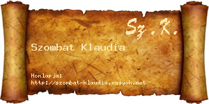 Szombat Klaudia névjegykártya